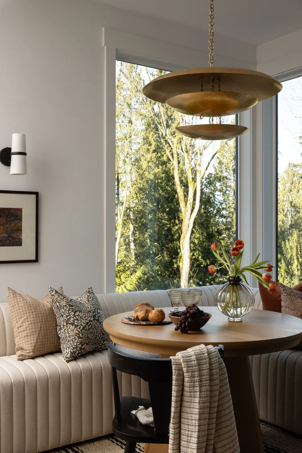 Seattle kitchen remodel design detail with breakfast nook with banquette