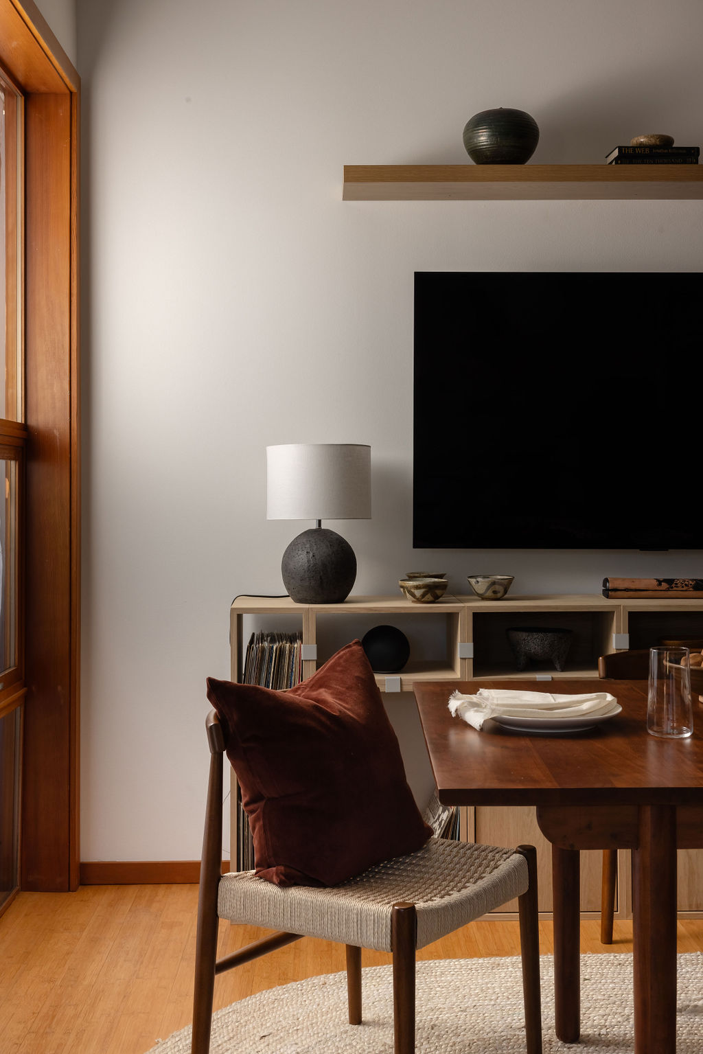 Seattle Townhouse featuring dining with woven chair