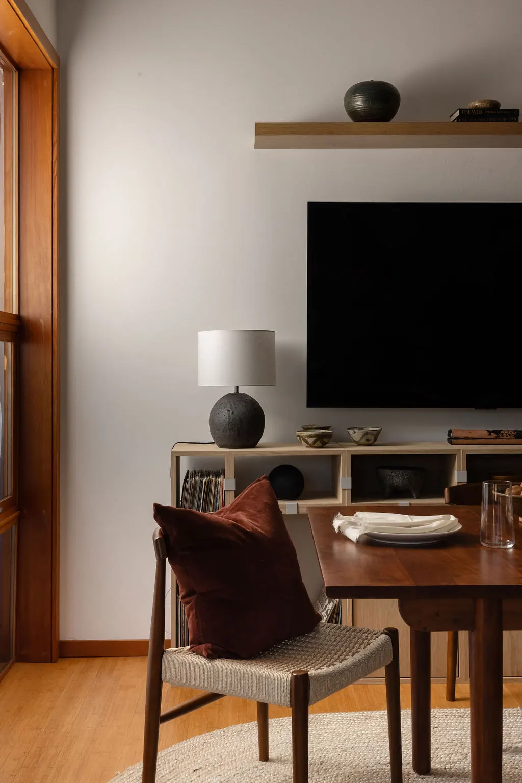 Seattle Townhouse featuring dining with woven chair