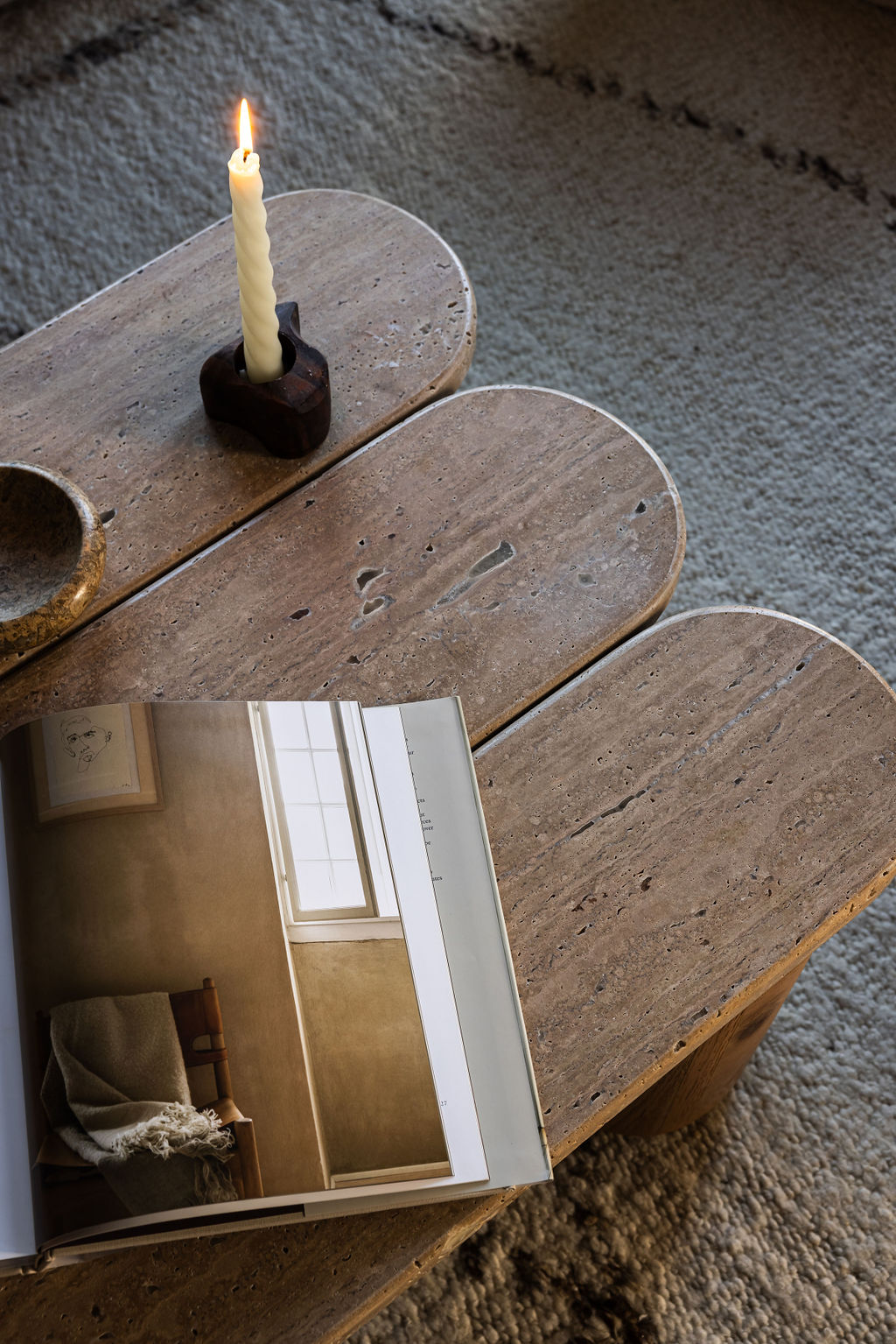 Seattle Townhouse detail with organic coffee table