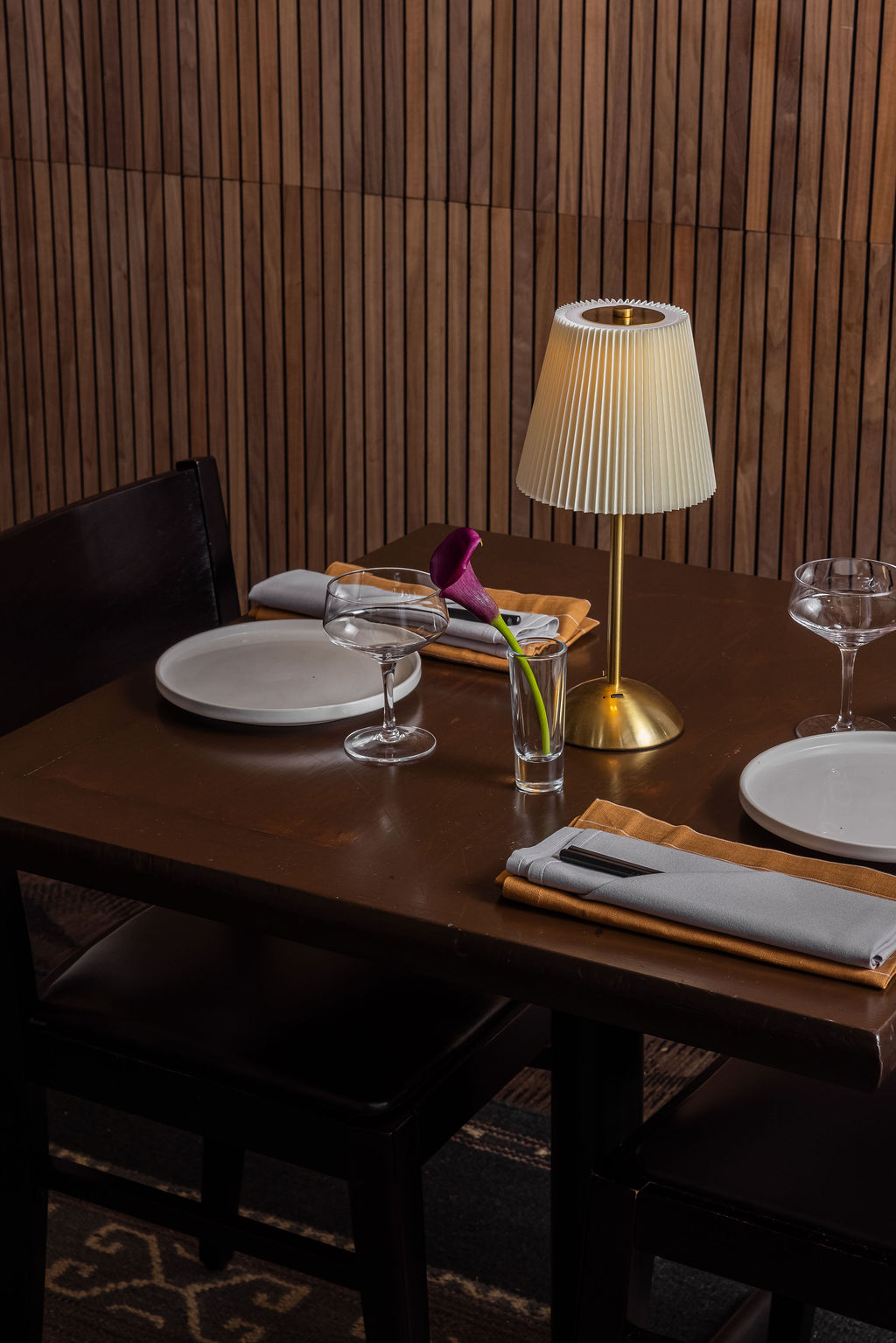 restaurant table decor with wireless lamp from Thekoi Sushi & Sake Bar