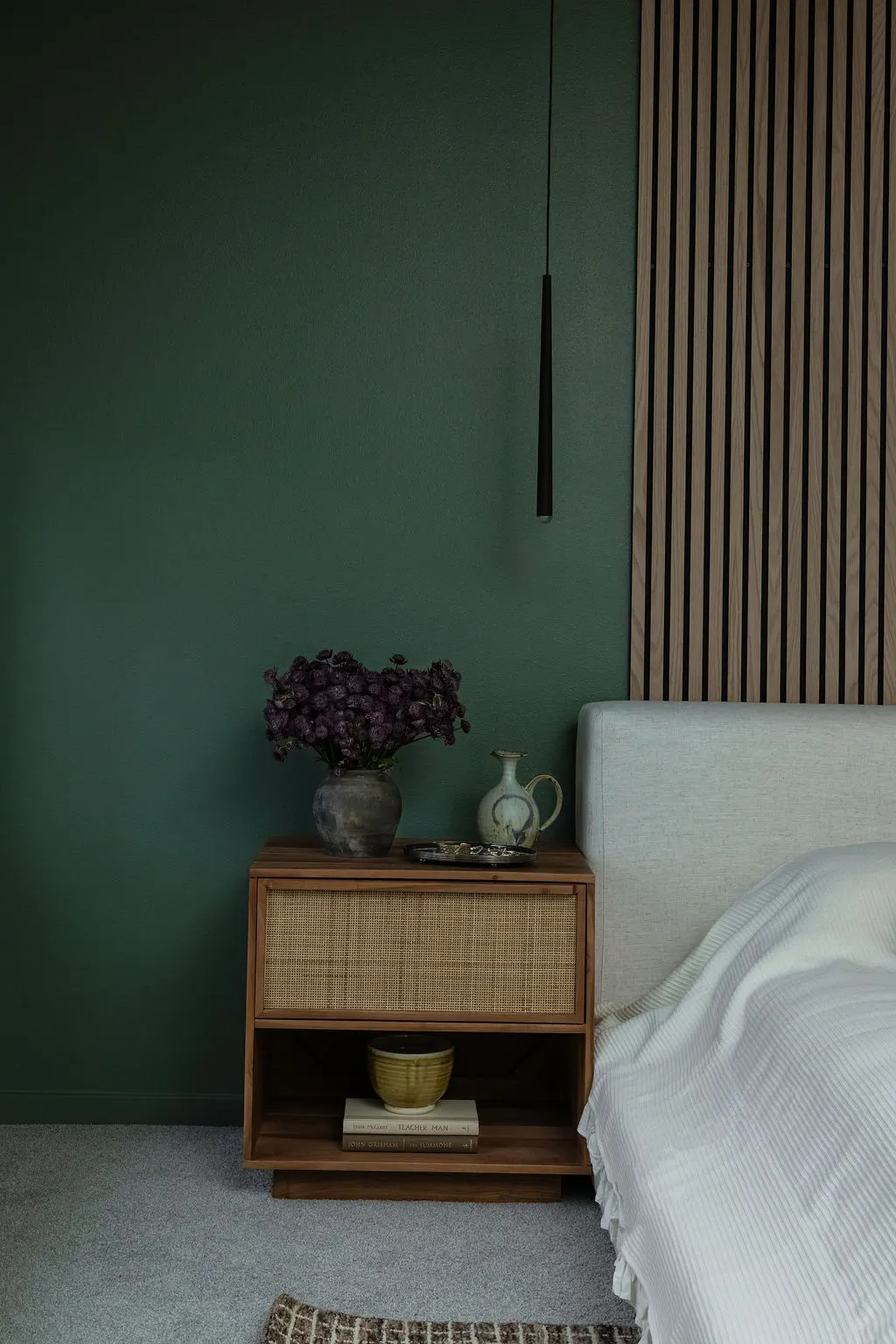 bedroom pendant above nightstand from The Timara House