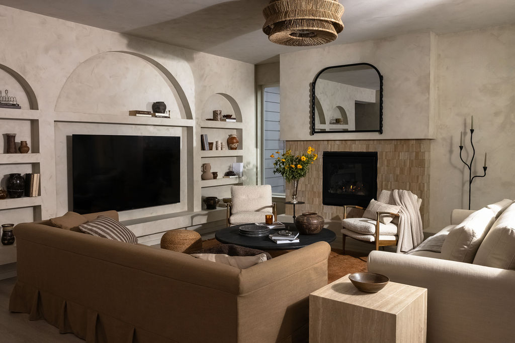 The Timara House detail with living room two sofa layout