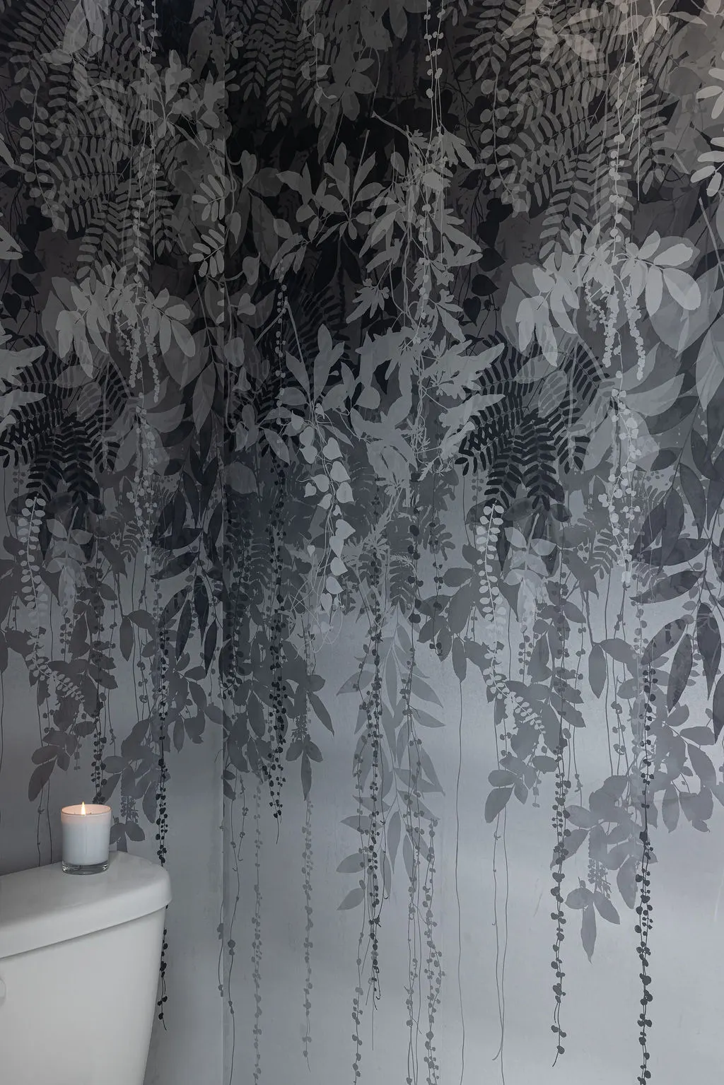 Seattle bathroom remodel design detail with wallpaper in water closet
